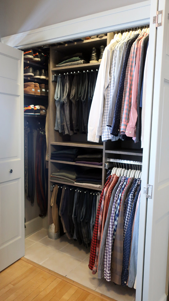 Men's Minneapolis Reach-In Closet Before and After - Transitional