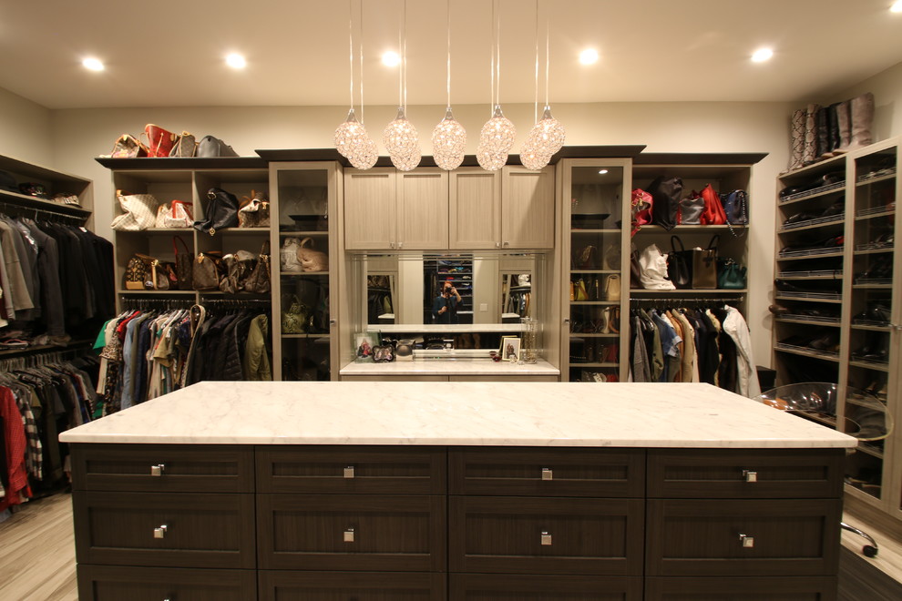 Inspiration for a contemporary closet remodel in Austin