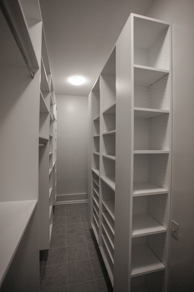 Narrow room walking closet - Contemporary - Closet ...