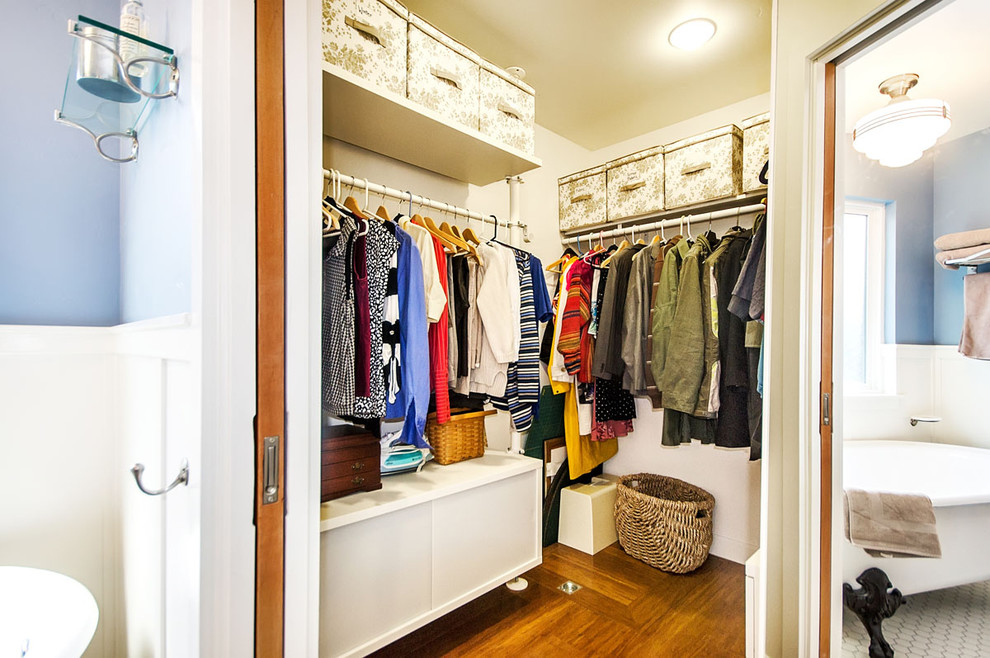 Example of a classic walk-in closet design in San Francisco