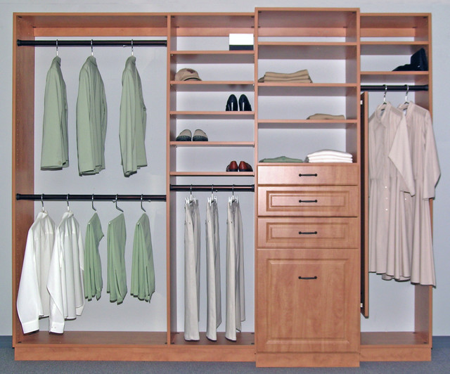 Reach in Closet Systems + Pantries Traditional Wardrobe New York