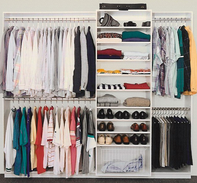 Reach in Closet Systems + Pantries Traditional Wardrobe New York