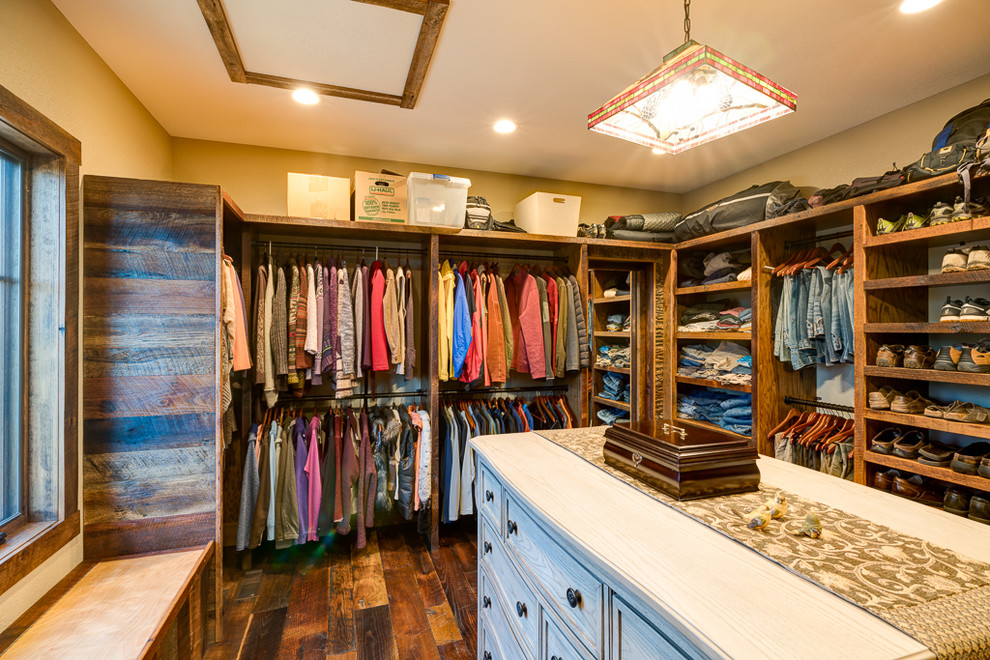 Inspiration for a rustic closet remodel in Other