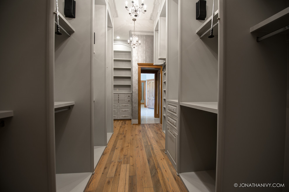 Silver and Grey Walk in Closet Contemporary Closet Houston by