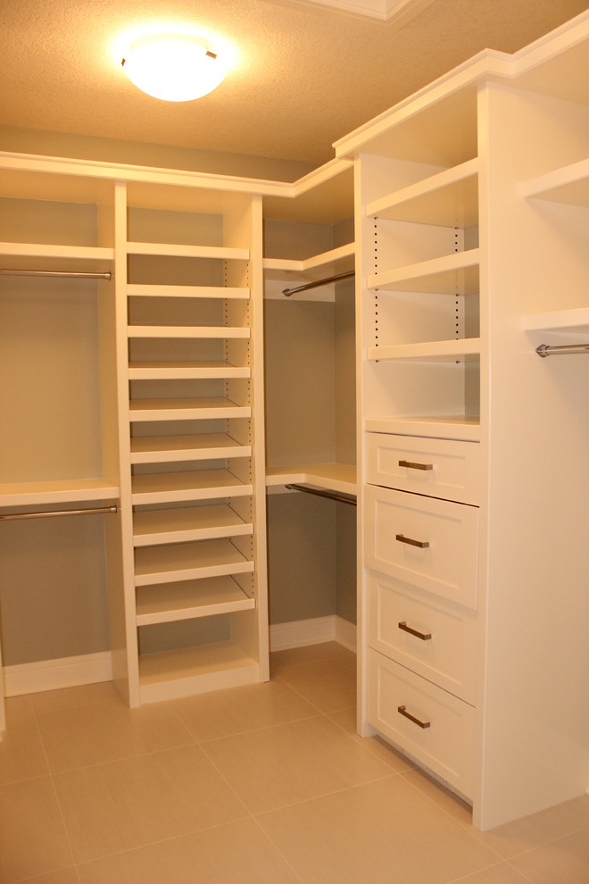 Inspiration for a contemporary closet remodel in Edmonton