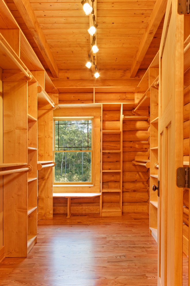 Swansboro Log Home Closet Raleigh by Broyhill Wiles Design Build