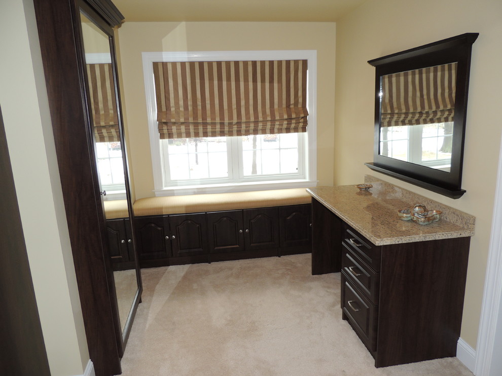 Walk in Closet with Bench Seats Traditional Closet Philadelphia