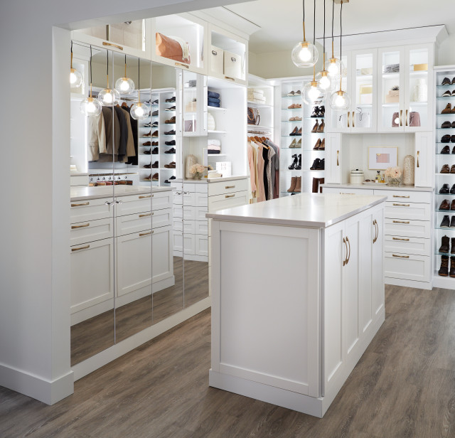 White Boutique Closet - Transitional - Wardrobe - Miami - by Inspired ...