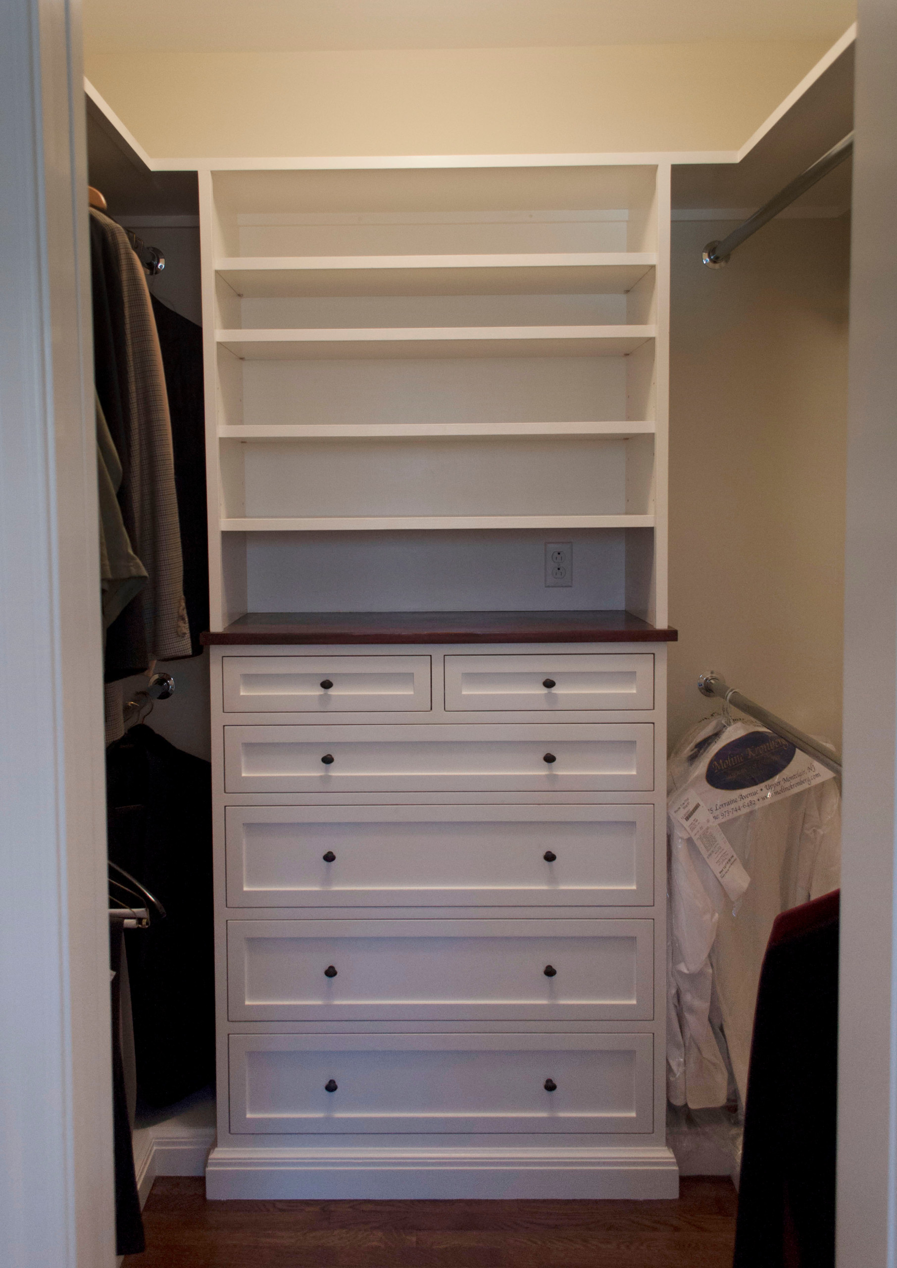 Floor to ceiling White Lacquered Closet Built Ins - Transitional - Closet