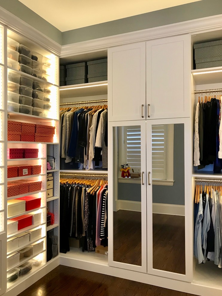 White Lighted Master Closet - Traditional - Closet - Chicago - by ...