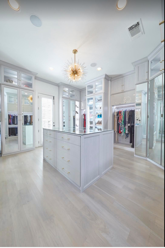 White Master Walk In Closet Modern Closet Dallas by Closet Envy
