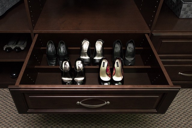 Women's Shoe Drawer - Traditional - Closet - San Francisco - by Valet  Custom Cabinets & Closets | Houzz