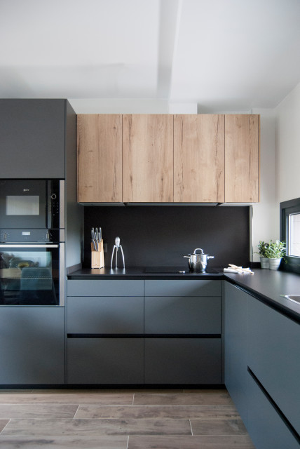 Cocina Gris Antracita - Contemporáneo - Cocina - Otras zonas - de
