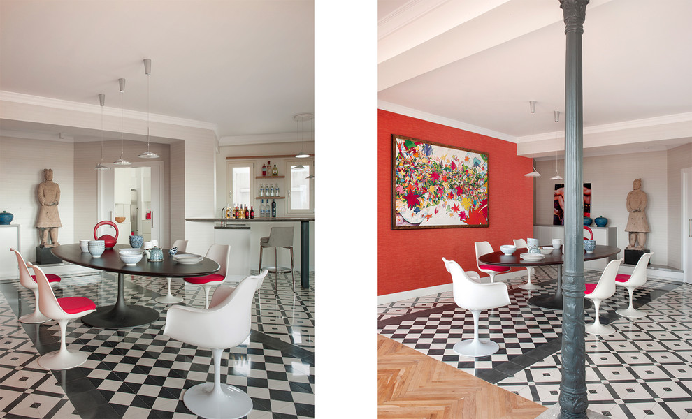Inspiration for an eclectic dining room remodel in Barcelona