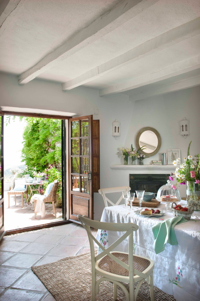 This is an example of a mediterranean dining room in Madrid.