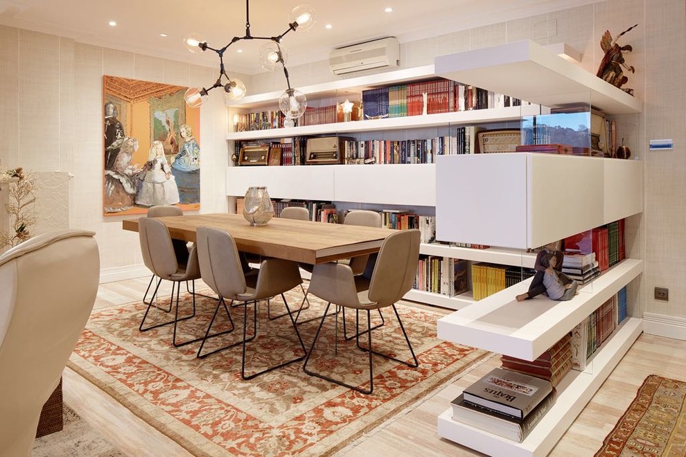 Example of an eclectic dining room design in Other