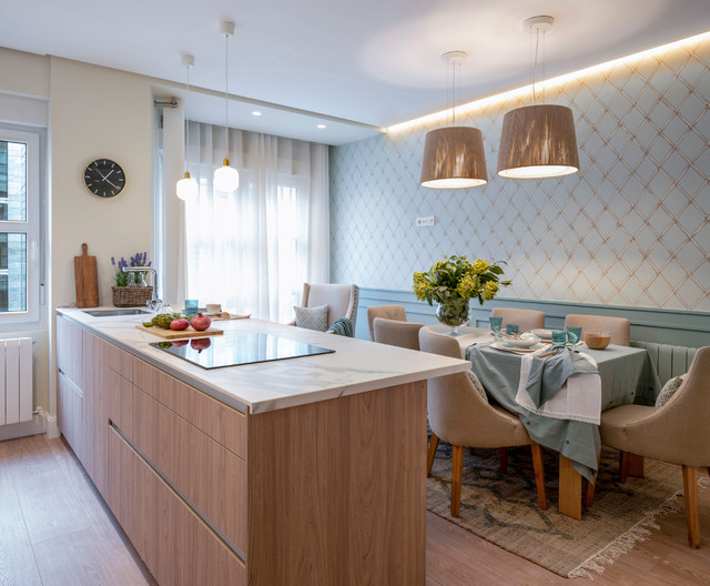 Decoración de cocina comedor en reforma integral de vivienda en Bilbao -  Clásico renovado - Comedor - Bilbao - de Sube Interiorismo | Houzz