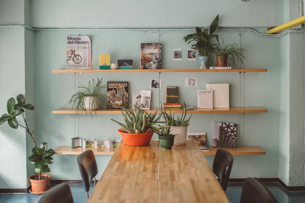 Photo of a medium sized industrial dining room in Other.