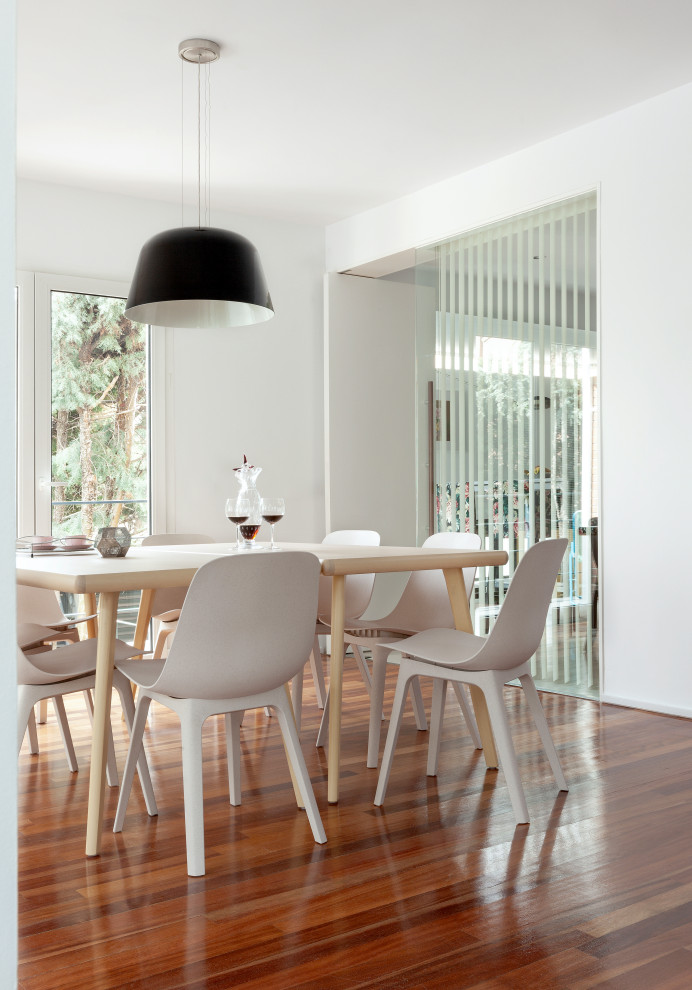 Design ideas for a large contemporary dining room in Madrid.