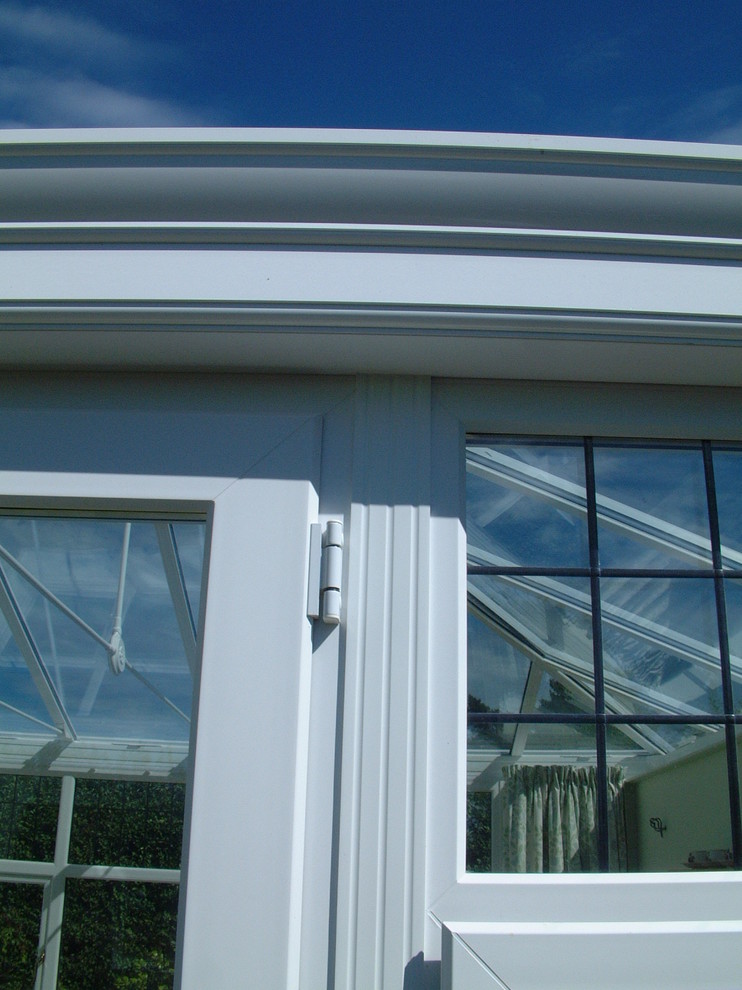 Inspiration for a medium sized contemporary conservatory in Sussex with a skylight.