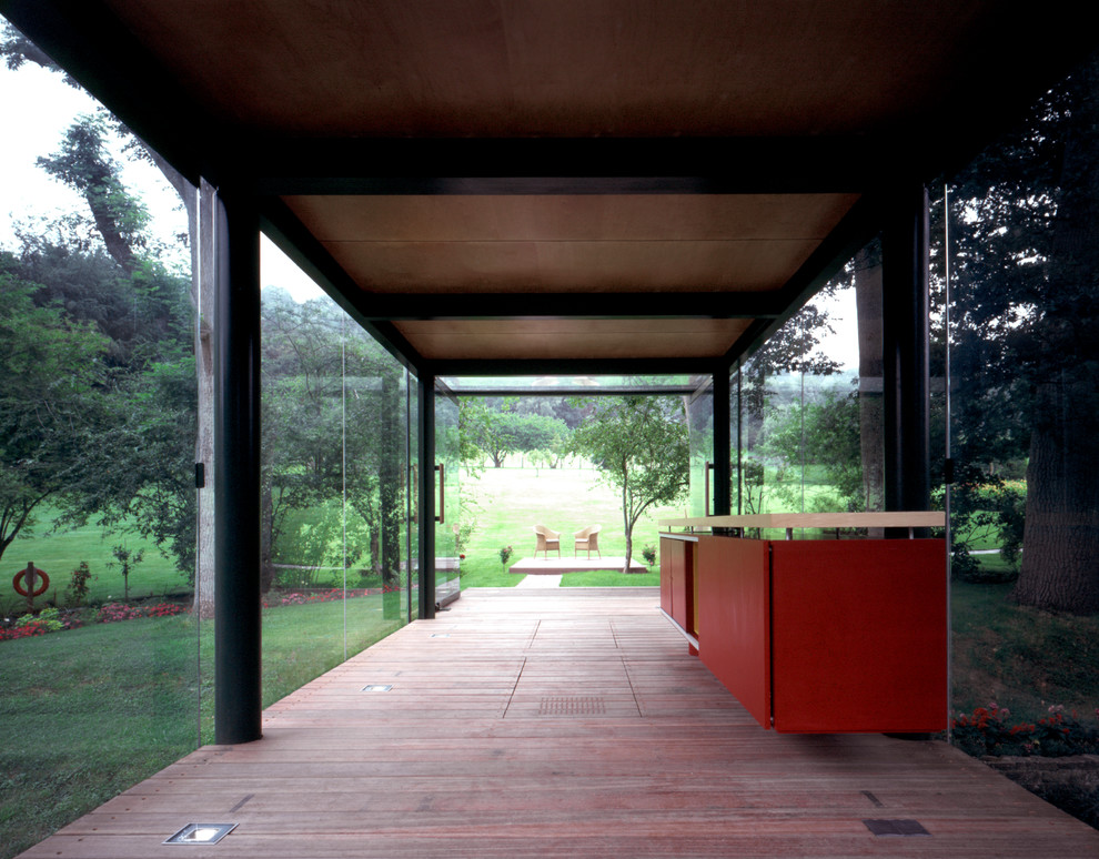 Immagine di una veranda minimalista