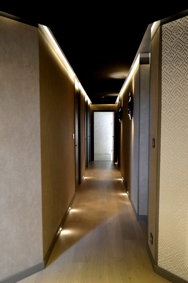 Idée de décoration pour un grand couloir design.