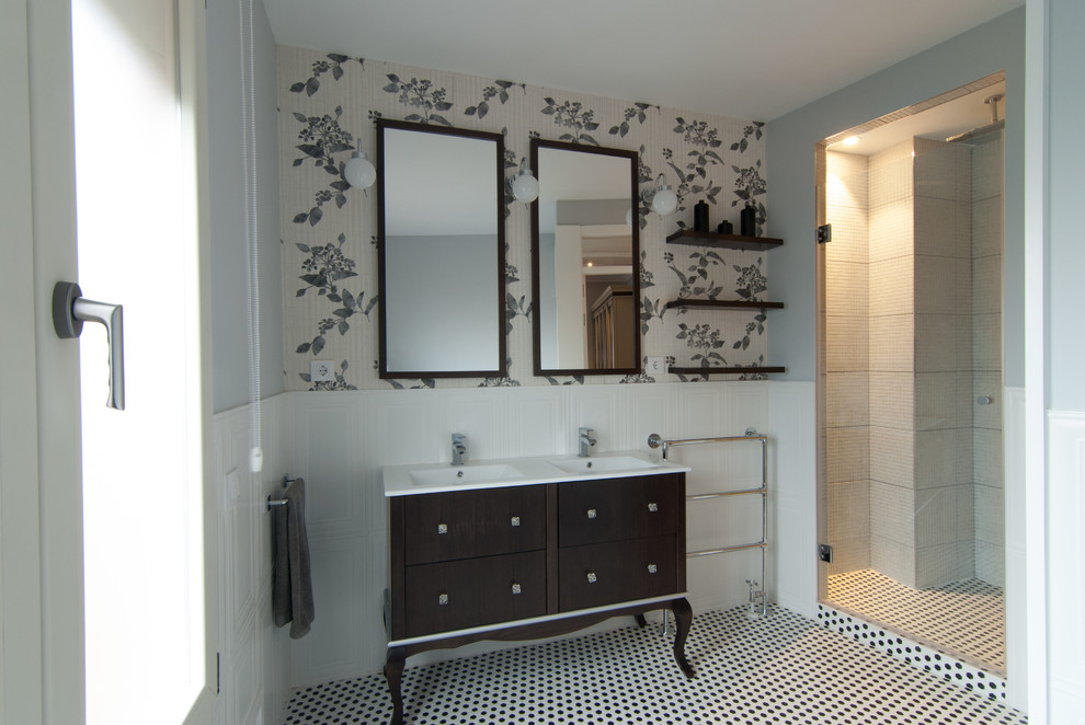 Foto de cuarto de baño romántico de tamaño medio