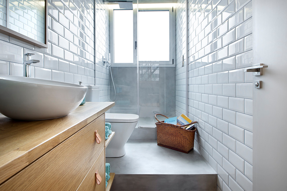 Imagen de cuarto de baño urbano con microcemento
