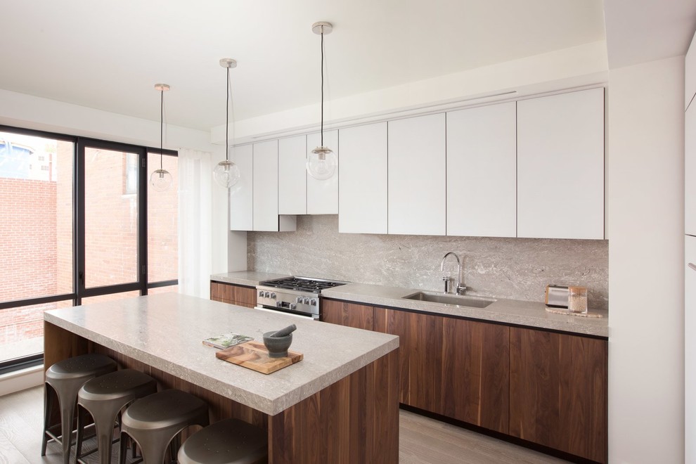 Design ideas for a modern kitchen in New York.