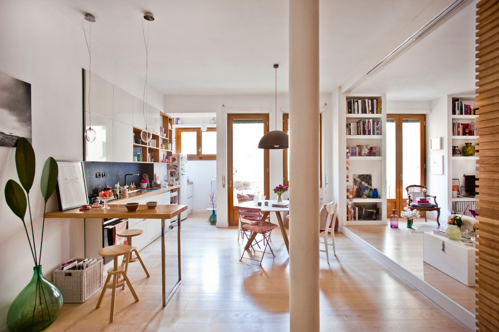 This is an example of a scandi kitchen in Rome.