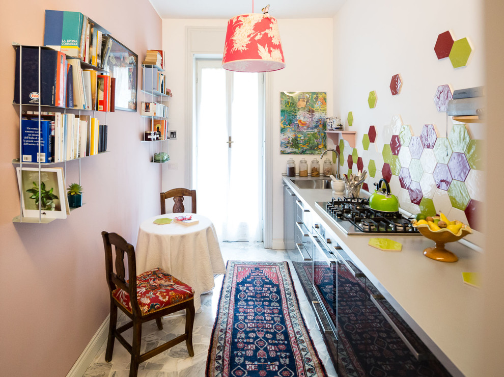 Example of an eclectic kitchen design in Milan