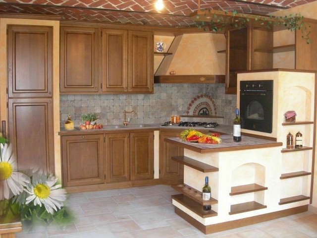 CUCINE RUSTICHE piastrellate o in muratura - Country - Kitchen - Milan - by  CORDEL S.R.L. ARREDAMENTI ARTIGIANALI SU MISURA | Houzz