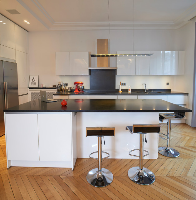 appartement 180m² Avenue colonel Bonnet Paris 16 - Contemporary - Kitchen -  Paris - by Jean-Pierre Gaignard | Architecte d'intérieur | Houzz IE