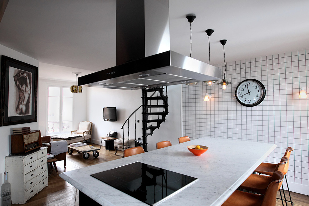 Idée de décoration pour une cuisine minimaliste.