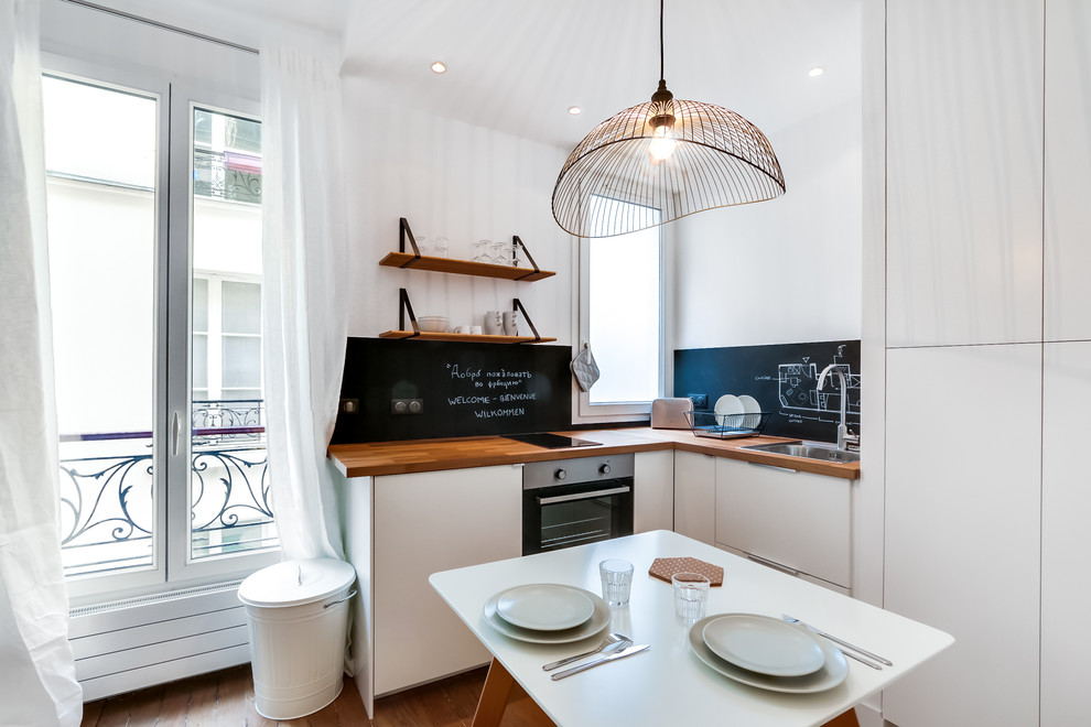 Photo of a scandinavian kitchen in Paris.