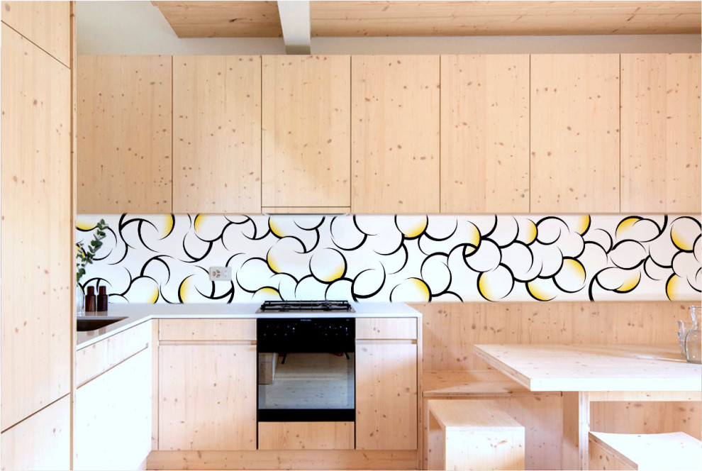 Свежая идея для дизайна: большая кухня в стиле модернизм - отличное фото интерьера