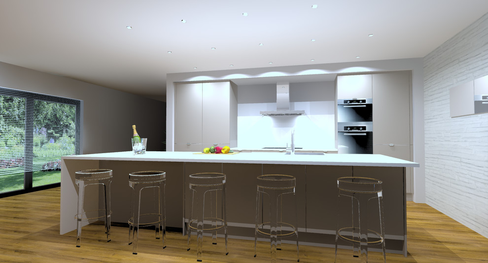 Example of a trendy kitchen design in Reims