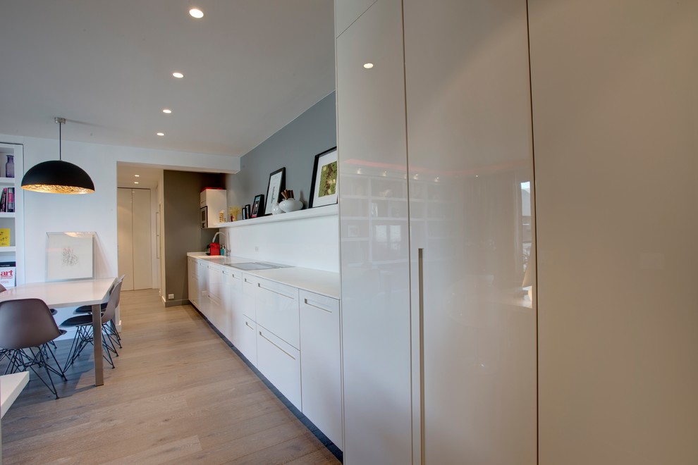 Cuisine ouverte sur pièce à vivre - Contemporain - Cuisine - Paris