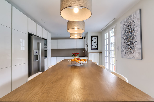 Grande table en chêne sur mesure - Contemporary - Kitchen - Paris - by AI  LINE DESIGN | Houzz IE