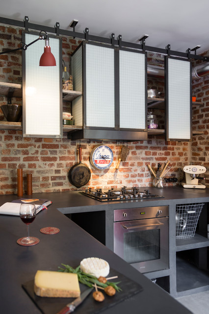Meuble de cuisine Industriel - Industrial - Kitchen - Paris - by LES  ATELIERS DU 4 | Houzz