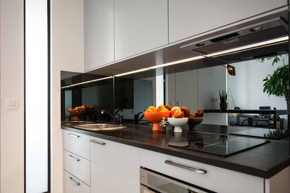 Example of a trendy kitchen design in Paris