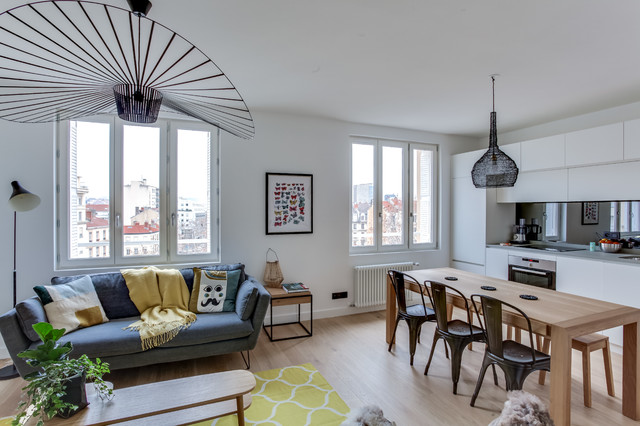 Salon/cuisine ouverte d'esprit scandinave - Scandinavian - Living Room -  Lyon - by NOOK STUDIO | Houzz