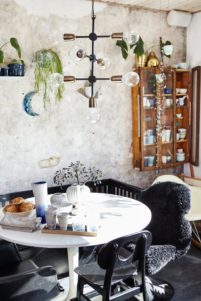 Eclectic dining room in Wiltshire.