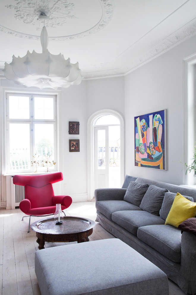 Trendy living room photo in Copenhagen