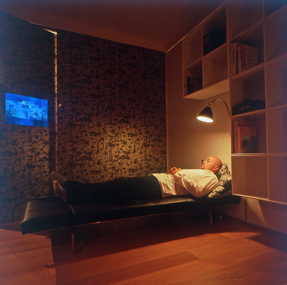 This is an example of a scandinavian living room in Copenhagen.