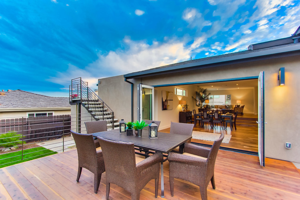 This is an example of a contemporary back terrace in San Diego.