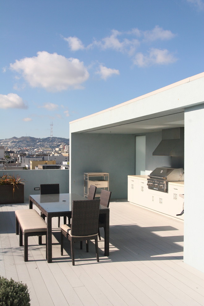 Moderne Terrasse mit Grillplatz in San Francisco