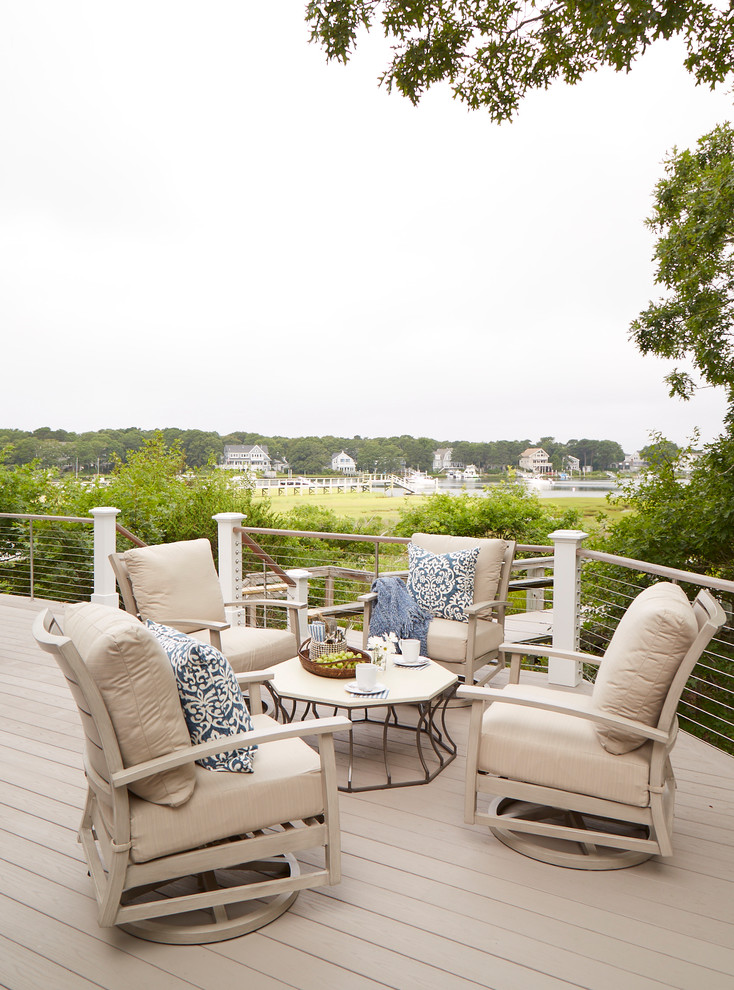 Deck - large transitional backyard deck idea in Boston with no cover