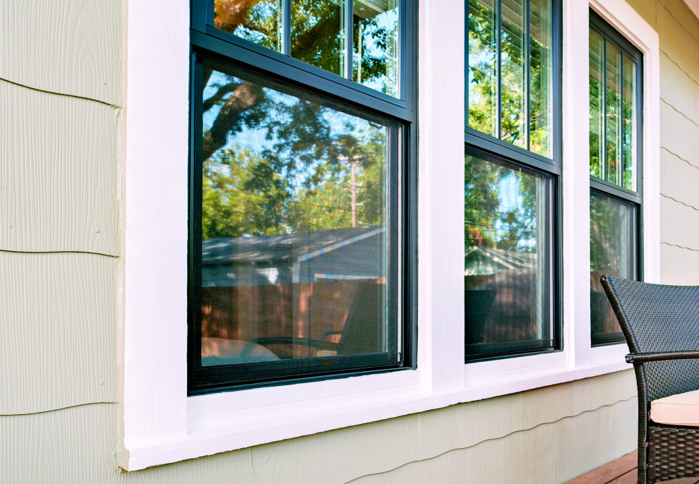 Andersen Black 100 Series Windows Fort Worth Craftsman Deck