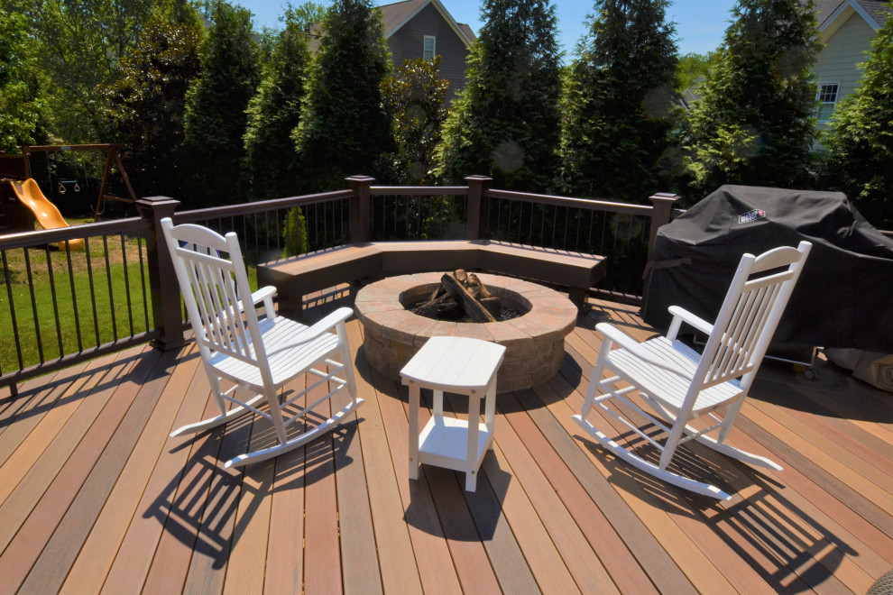 Apex TimberTech Deck with BuiltIn Bench & Fire Pit Deck Raleigh by Archadeck of Raleigh